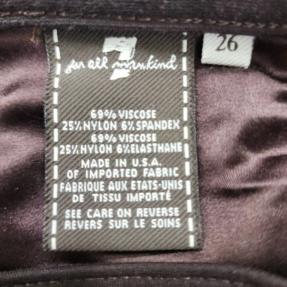 7 For All Mankind 7FAM Jeans Womens 26 Dark Brown Gwenevere Ankle Skinny Stretch - Picture 6 of 12
